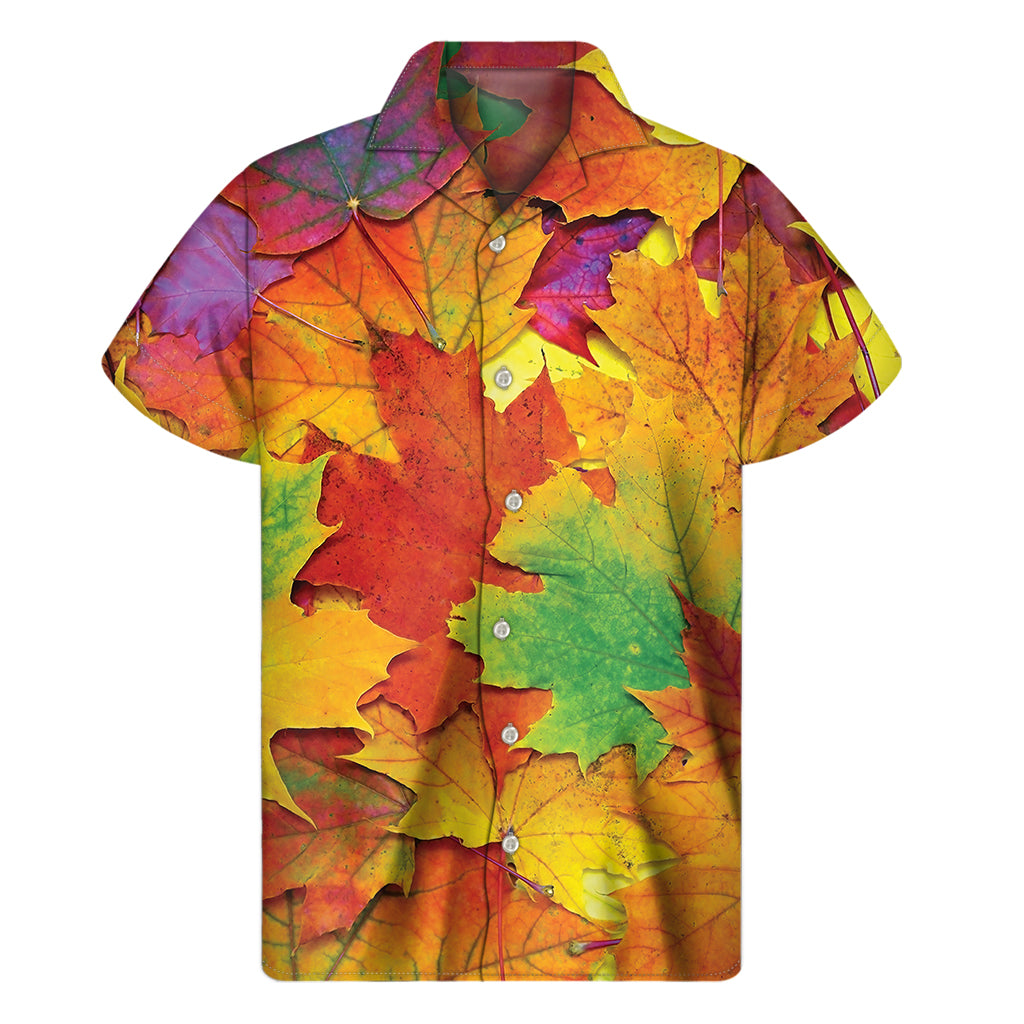 Autumn Maple Leaves Hawaiian Short Sleeve Shirt - 1