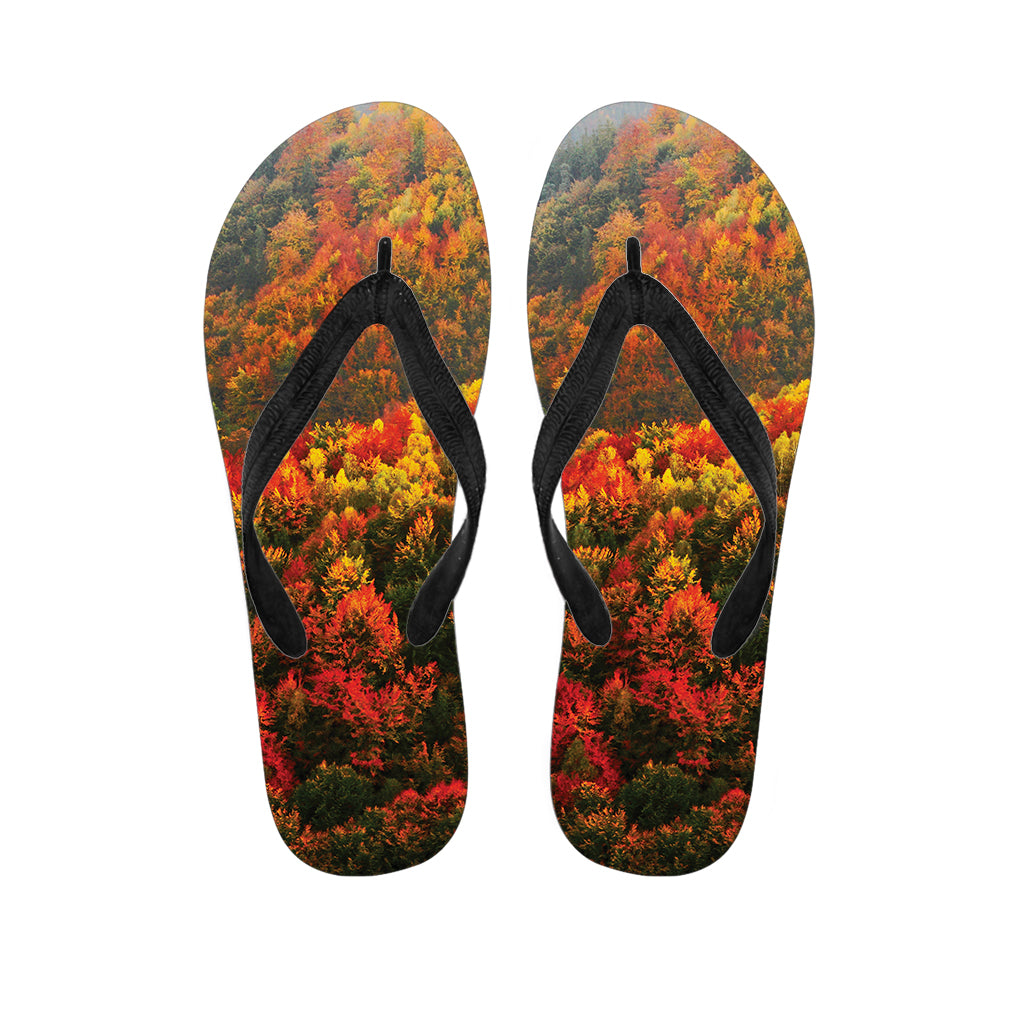 Autumn Mountain Print Hawaiian Flip Flops: The Perfect Accessory for Your Island Outfit - 1