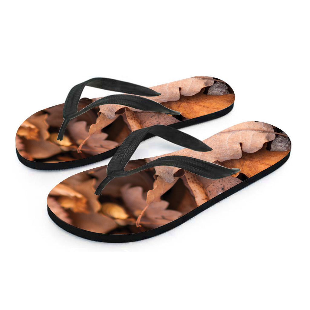 Autumn Oak Leaf Hawaiian Flip Flops: Embrace Island Style with Every Step - 2