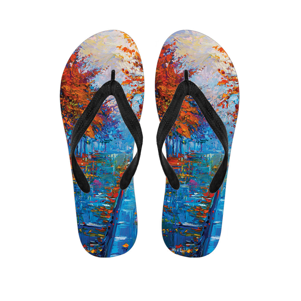 Autumn Painting Print Hawaiian Outfit Flip Flops - 1