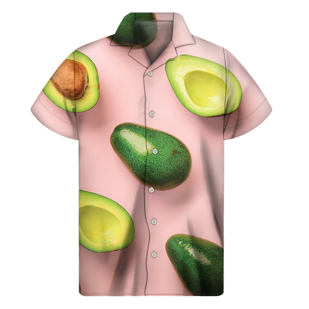 Avocado Aloha: Men&#39;s Hawaiian Short Sleeve Shirt with Cut-In-Half Pattern - 1