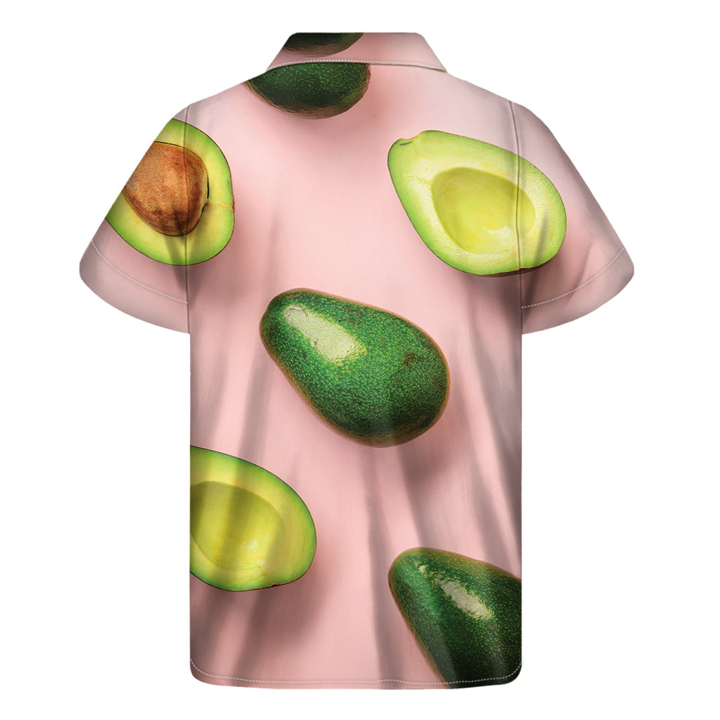 Avocado Aloha: Men&#39;s Hawaiian Short Sleeve Shirt with Cut-In-Half Pattern - 2