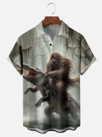 Bigfoot vs Alligator: A Moisture-Wicking Hawaiian Shirt for the Outdoorsman