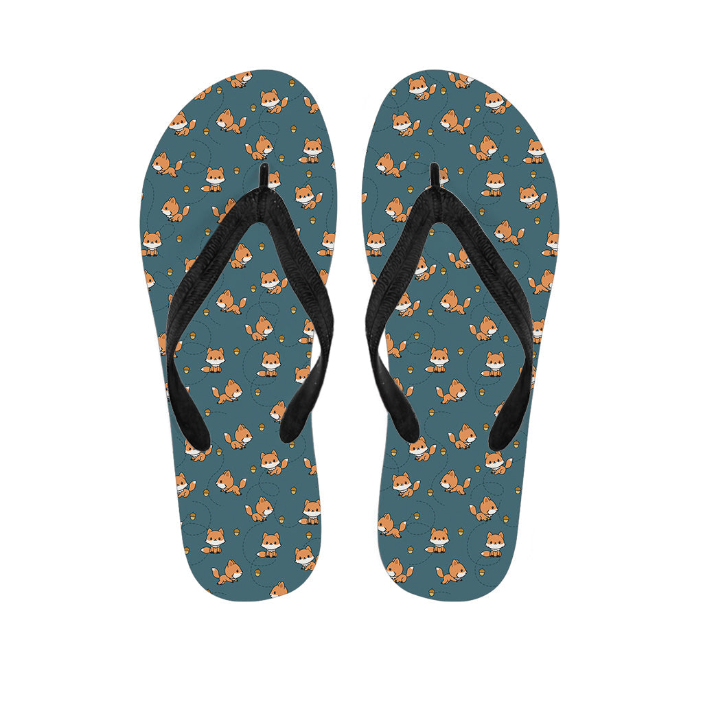 Baby Fox Pattern Hawaiian Flip Flops: A Fun Addition to Your Island Outfit - 1