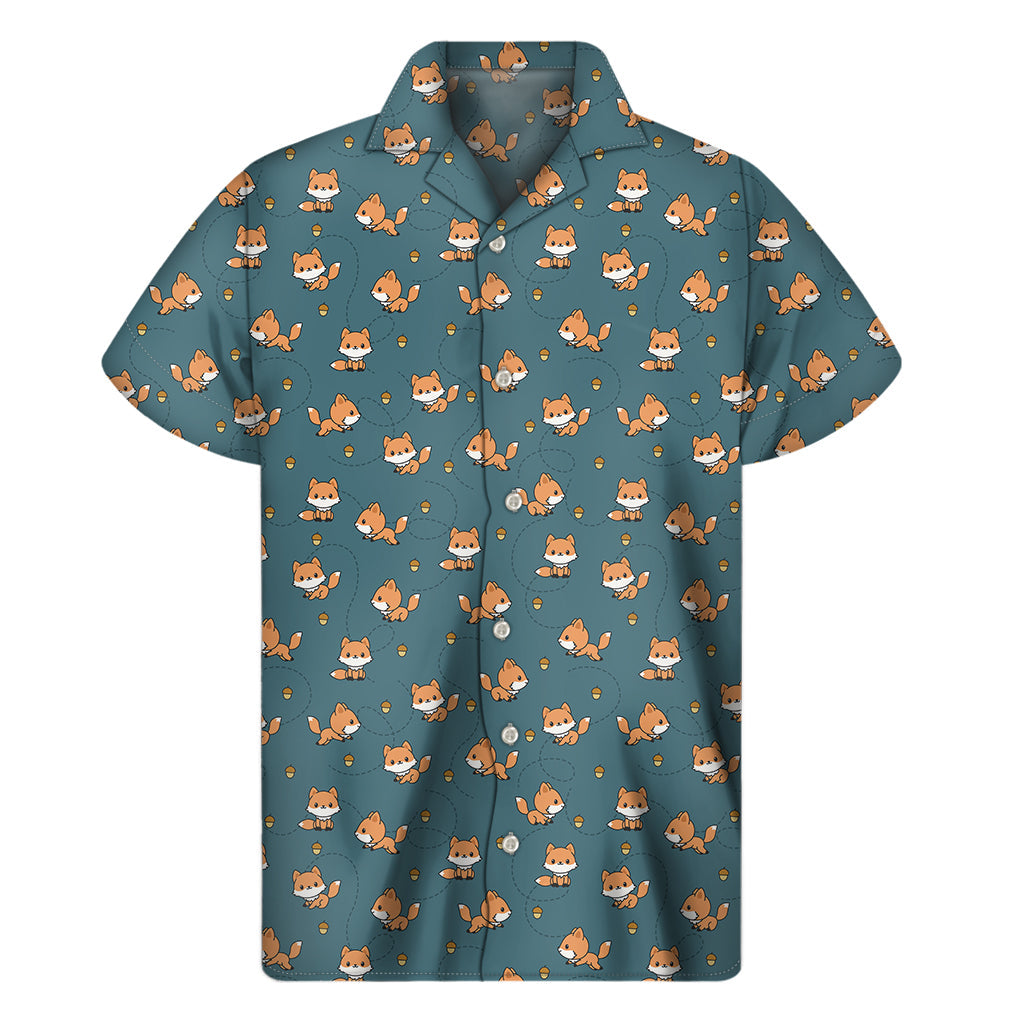 Baby Fox Aloha: Men's Hawaiian Short Sleeve Shirt - 1