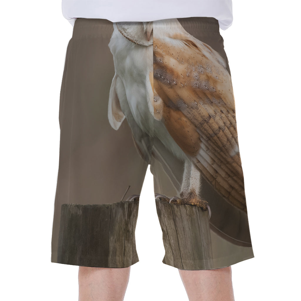 Barn Owl Print Hawaiian Men's Beach Shorts: Embrace Island Style - 1