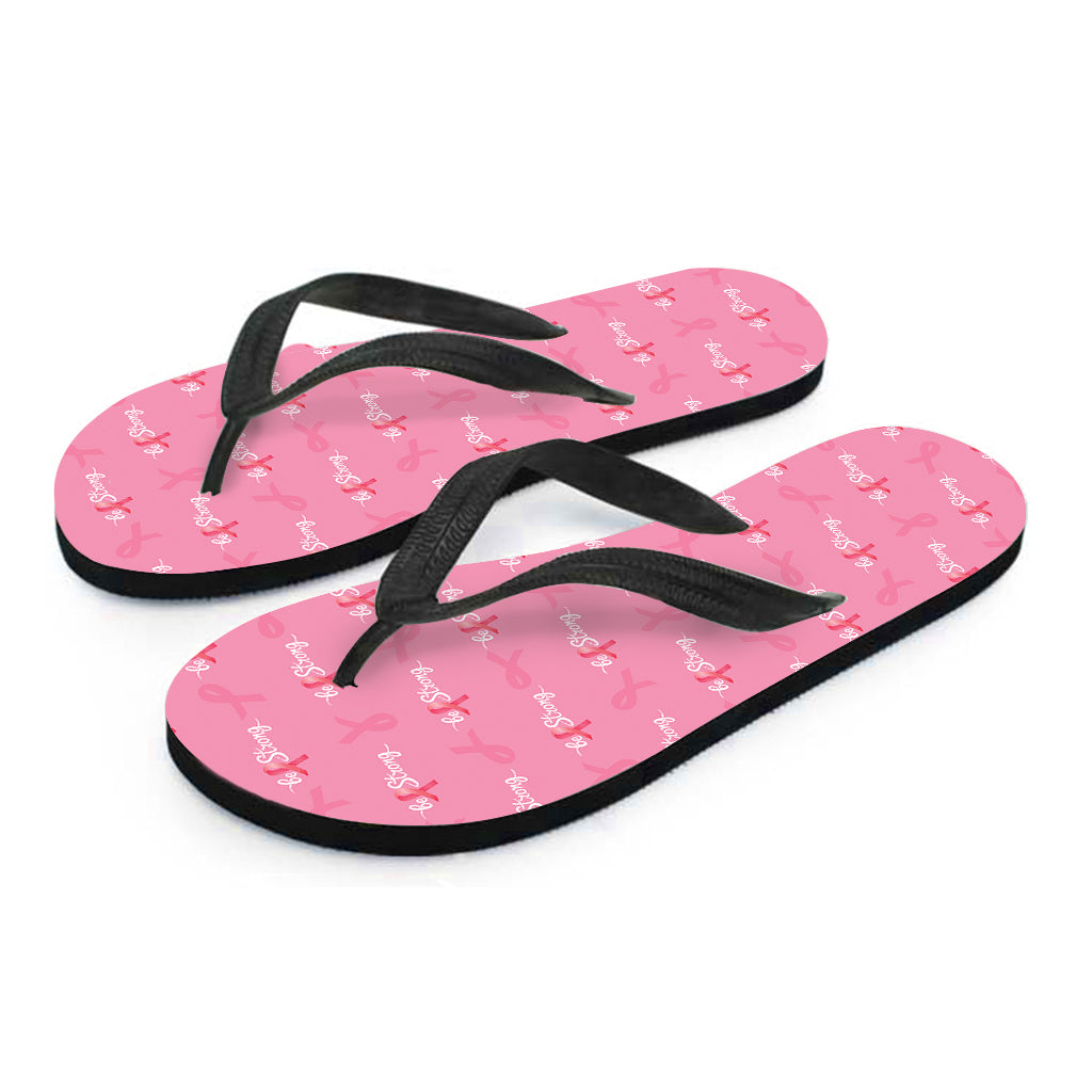 Be Strong Breast Cancer Hawaiian Flip Flops: Embrace the Aloha Spirit with Style - 1