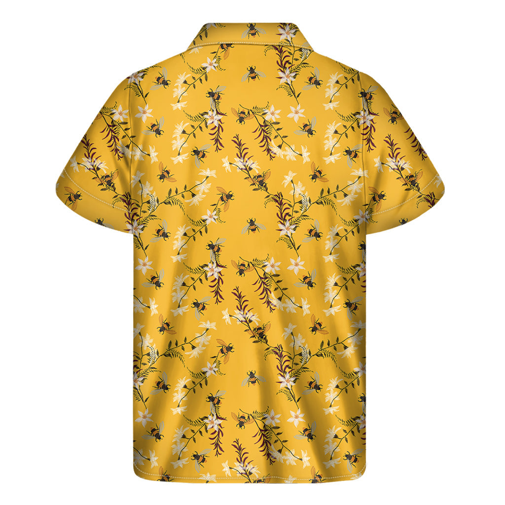 Bee Drawing Pattern Hawaiian Short Sleeve Shirt - 2