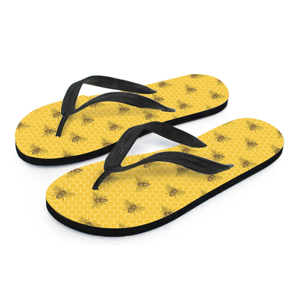 Bee Honeycomb Pattern Hawaiian Flip Flops: A Stylish Addition to Your Island Outfit - 2