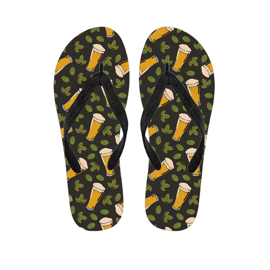 Beer Hop Cone and Leaf Hawaiian Style Flip Flops: The Perfect Addition to Your Aloha Attire - 1