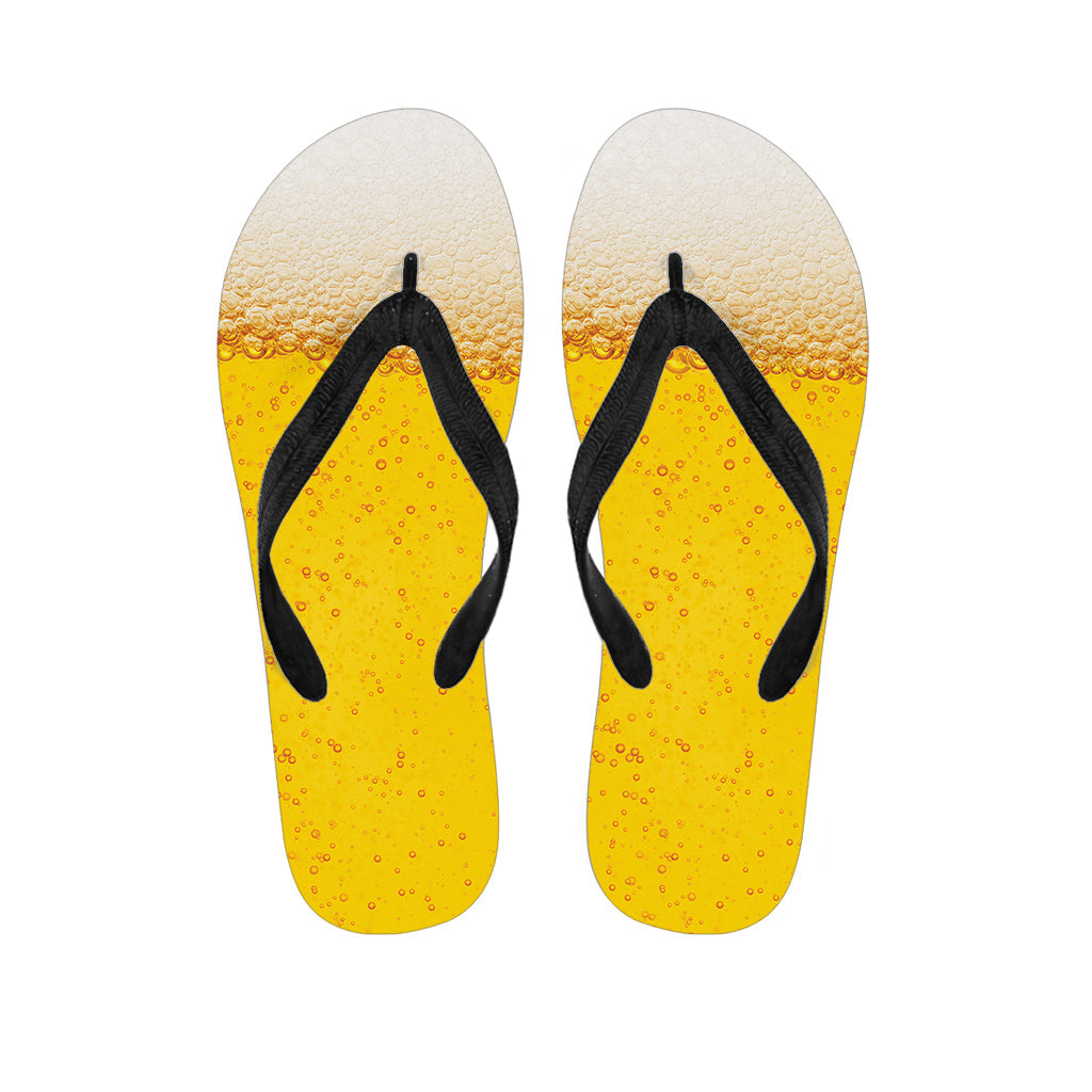 Beer with Foam Hawaiian Flip Flops: The Perfect Addition to Your Aloha Attire! - 1