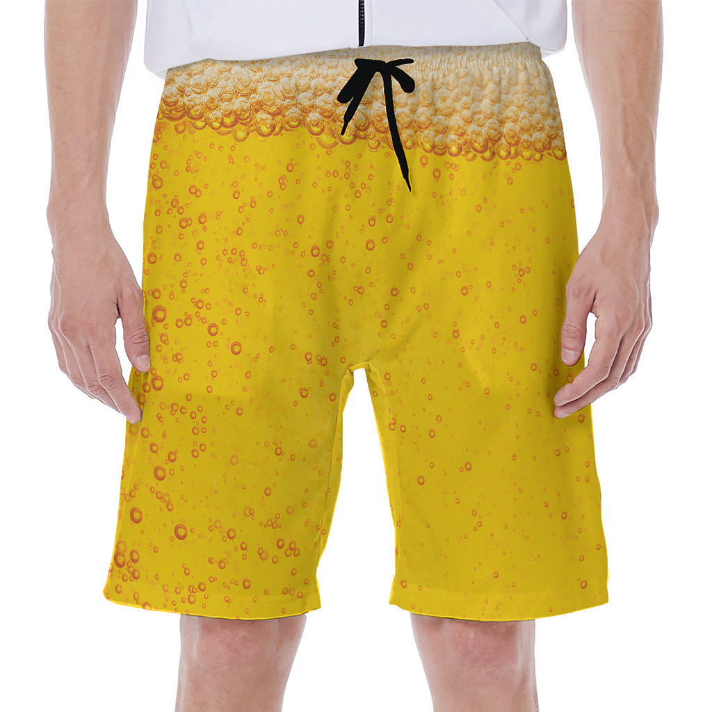 Beer with Foam Print Hawaiian Men&#39;s Beach Shorts - 1