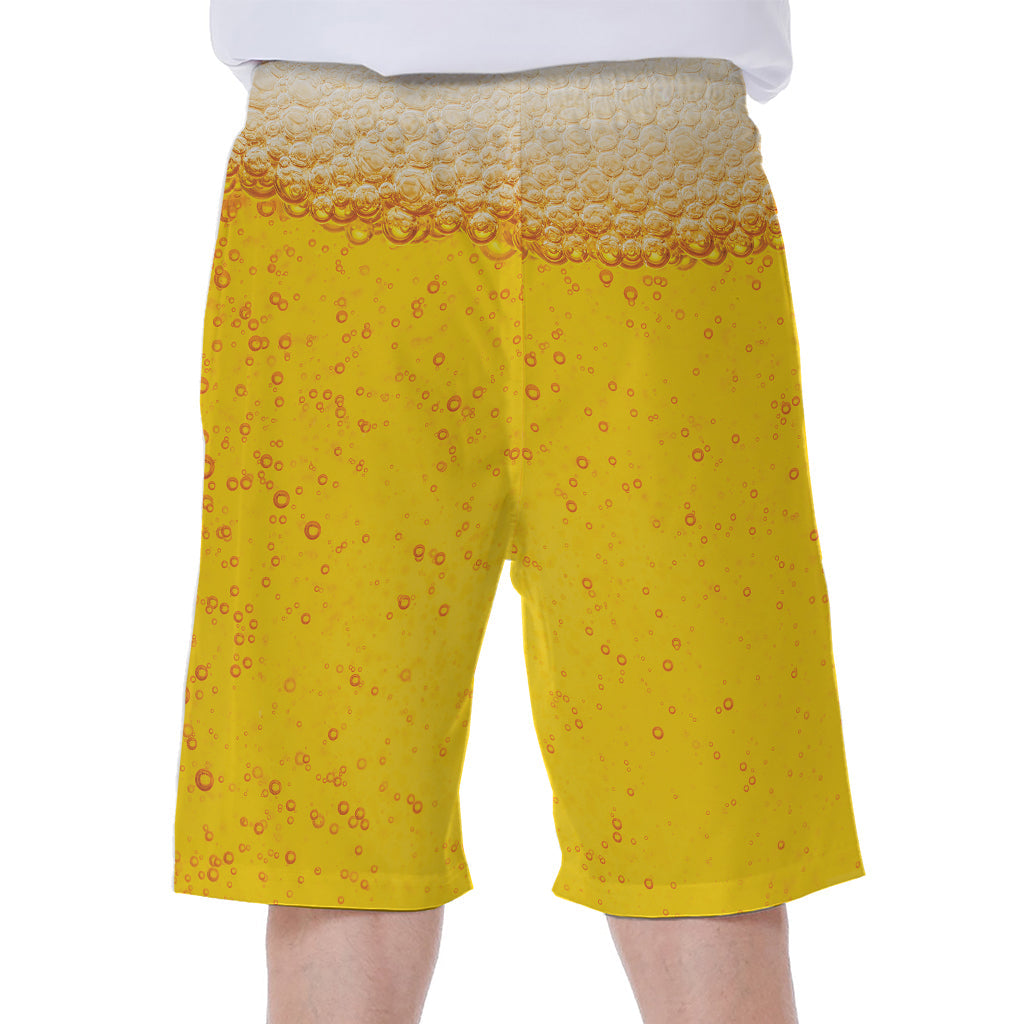 Beer with Foam Print Hawaiian Men&#39;s Beach Shorts - 2