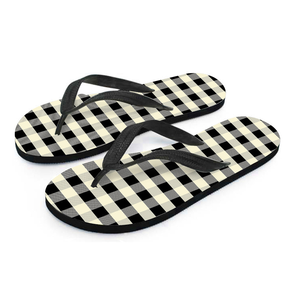 Beige and Black Buffalo Check Print Hawaiian Flip Flops: Stay Stylish and Comfortable in Paradise - 2