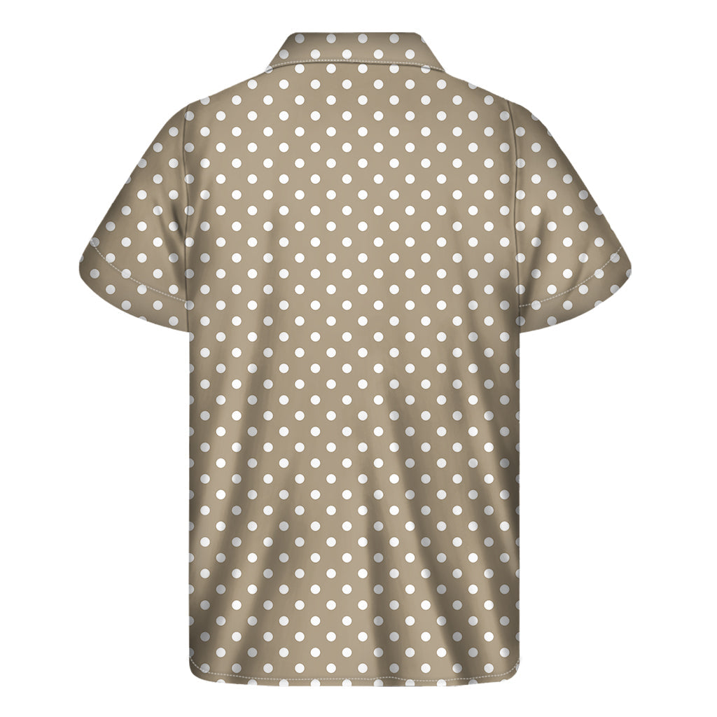 Beige and White Polka Dot Hawaiian Aloha Shirt - 2