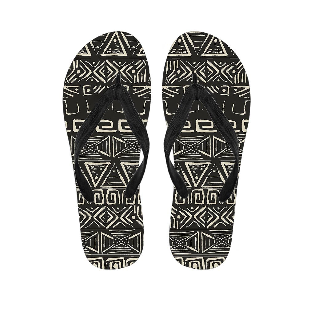 Beige Aztec Pattern Hawaiian Flip Flops: Embrace Island Style with These Stylish Footwear - 1