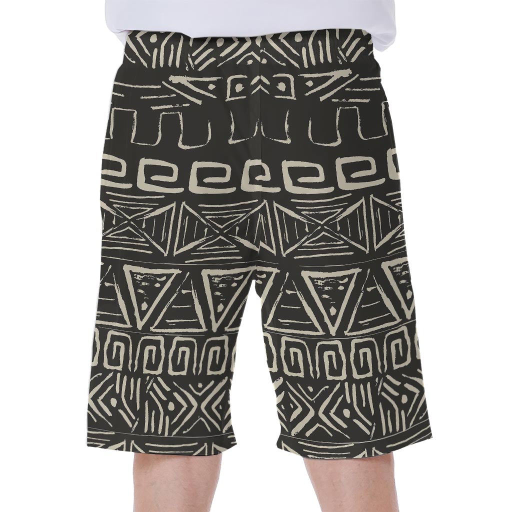 Beige Aztec Pattern Print Hawaiian Men&#39;s Beach Shorts - 2