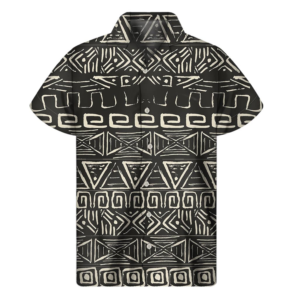 Beige Aztec Pattern Hawaiian Shirt - Perfect for an Island Getaway - 1