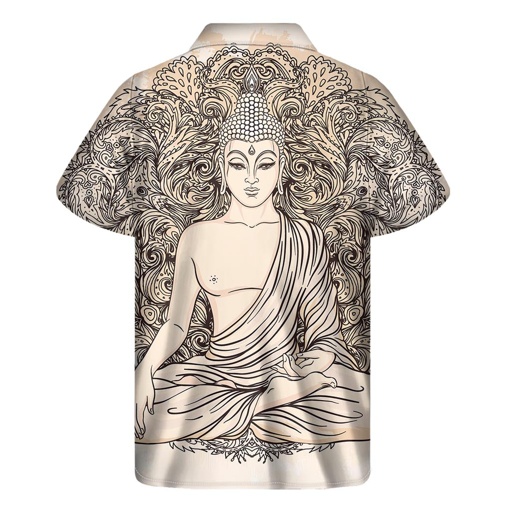 Beige Buddha Mandala Hawaiian Aloha Shirt - 2