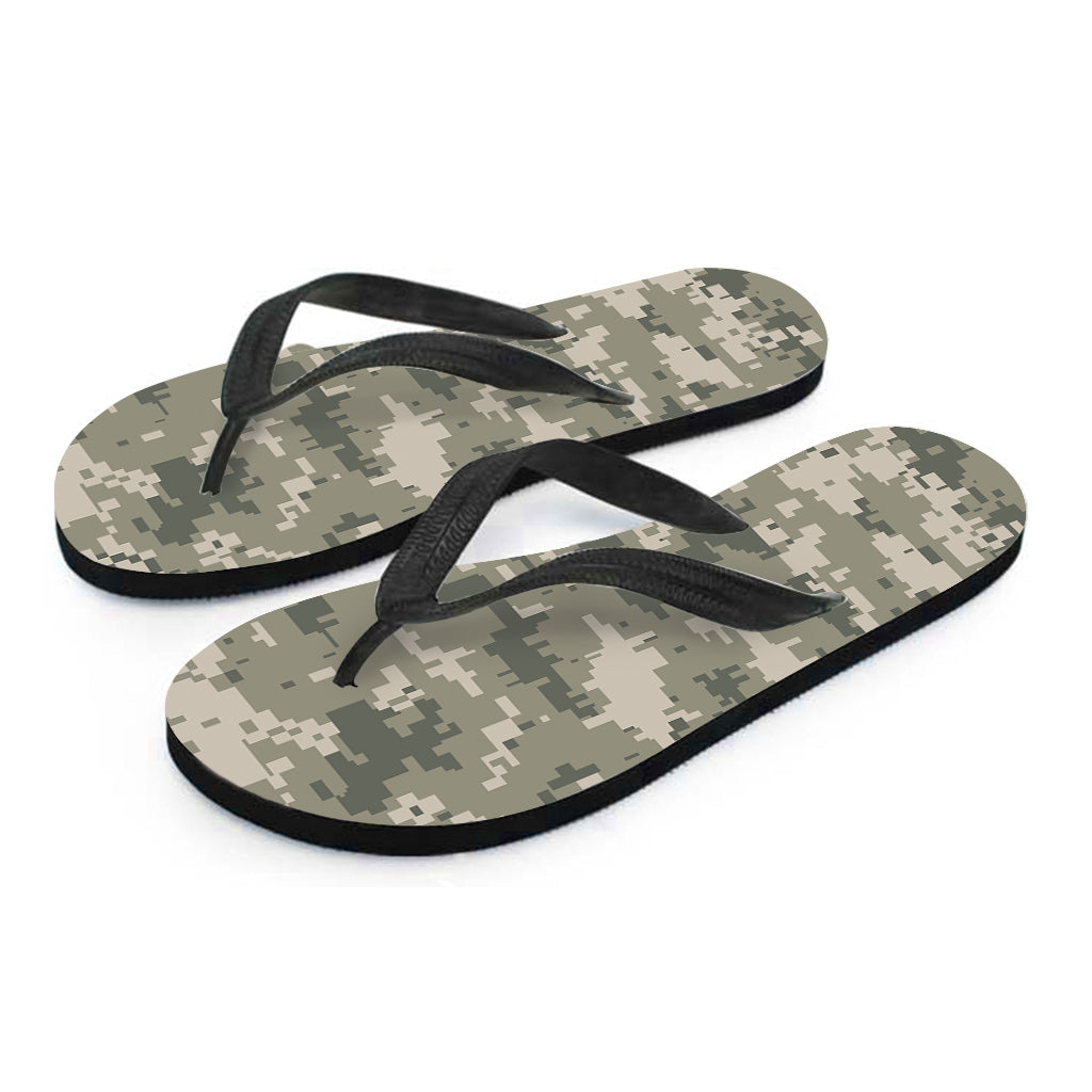 Beige Digital Camo Hawaiian Flip Flops: The Perfect Addition to Your Island-Inspired Outfit - 2