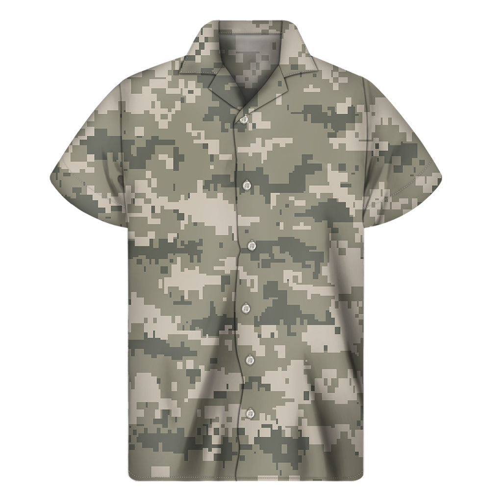 Beige Digital Camo Hawaiian Short Sleeve Shirt - Embrace the Aloha Spirit! - 1