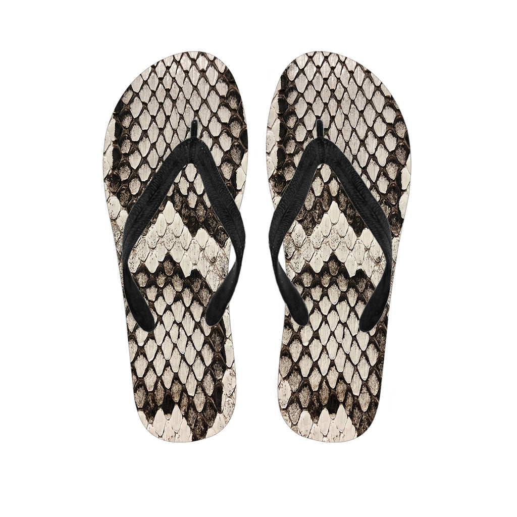 Beige Snakeskin Print Hawaiian Flip Flops: Complete Your Island Style Outfit! - 1