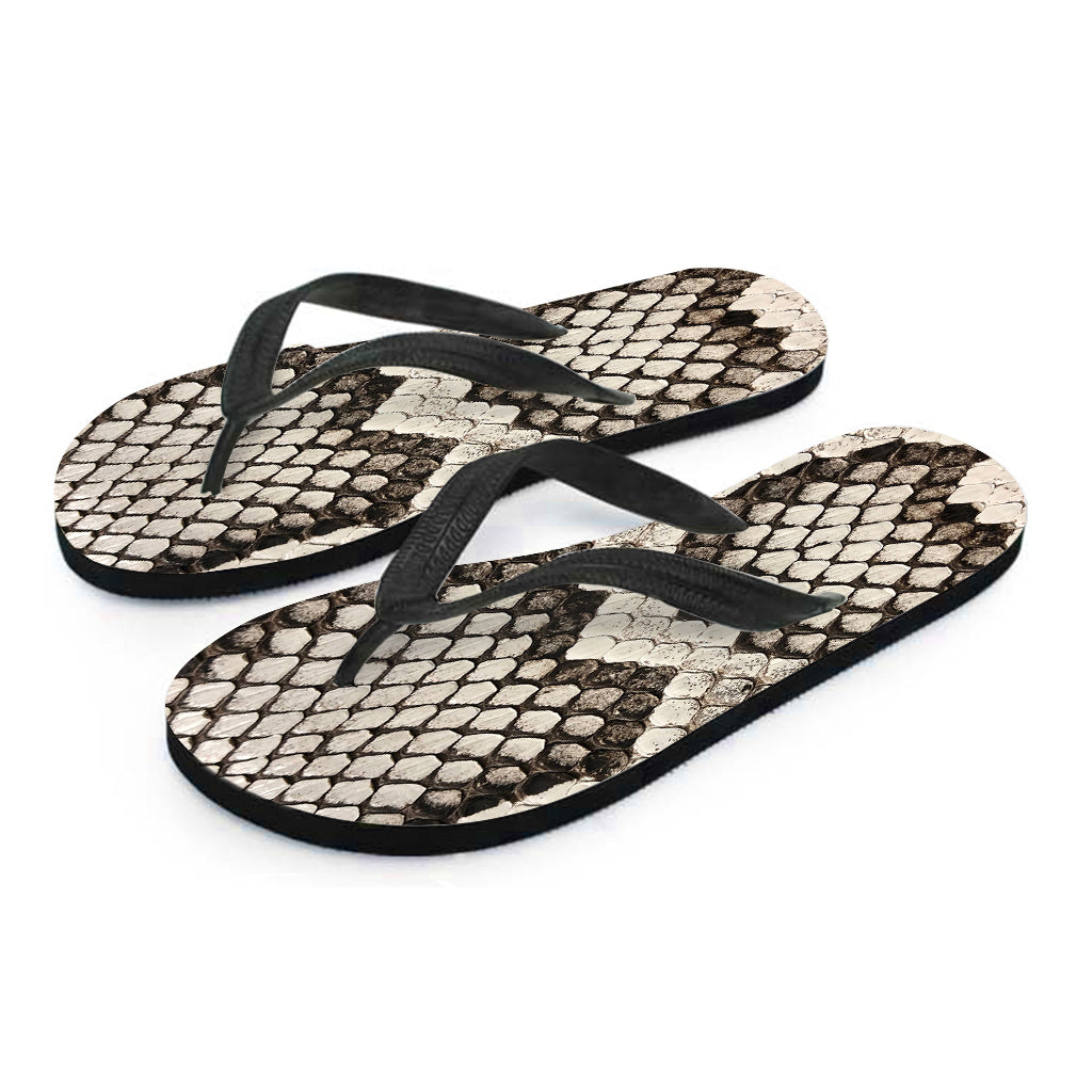 Beige Snakeskin Print Hawaiian Flip Flops: Complete Your Island Style Outfit! - 1