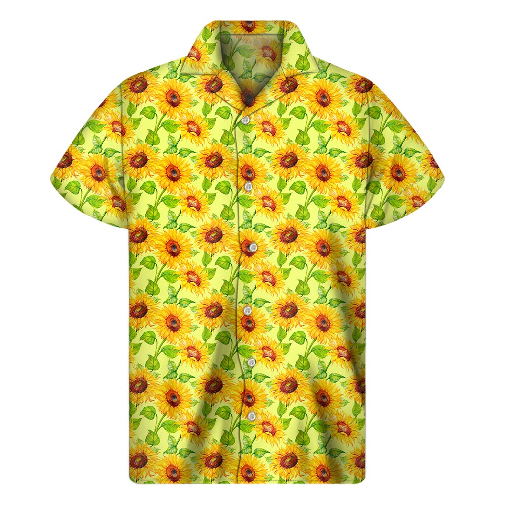 Beige Watercolor Sunflower Hawaiian Shirt - Embrace Island Style - 1