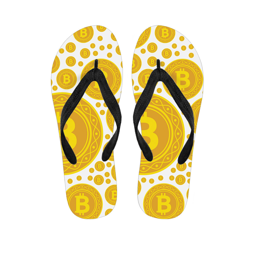 Bitcoin Crypto Pattern Hawaiian Flip Flops: Embrace the Island Style - 1