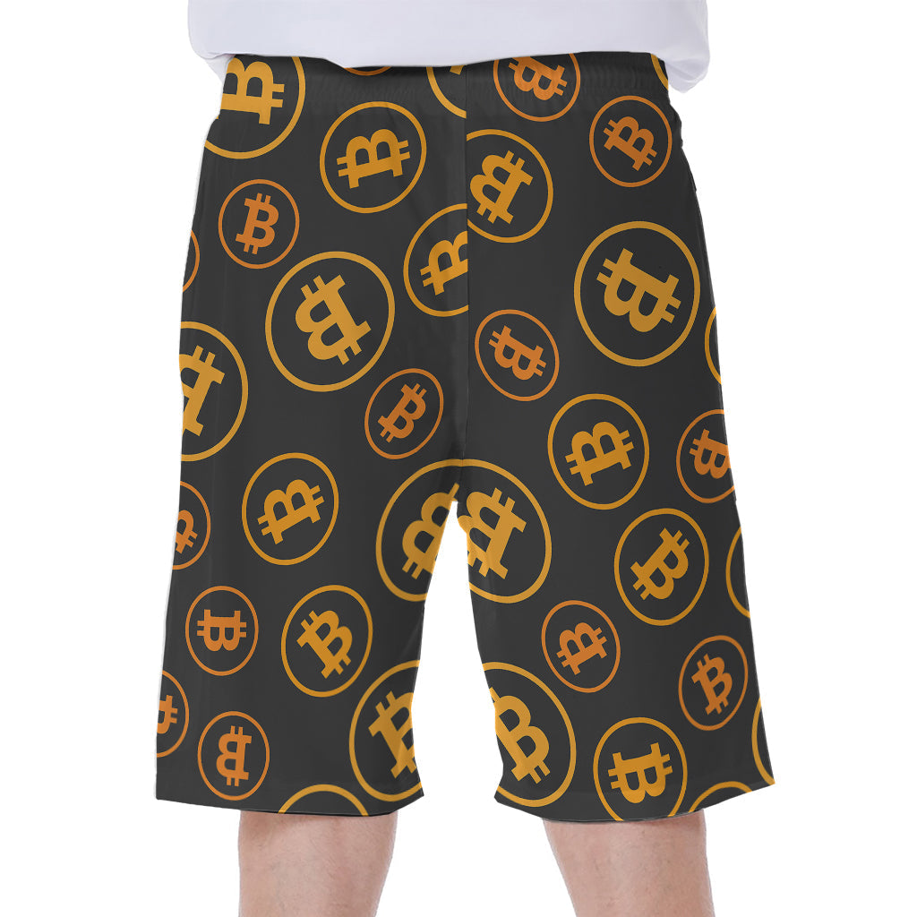 Bitcoin Cryptocurrency Pattern Print Hawaiian Men's Beach Shorts - 1