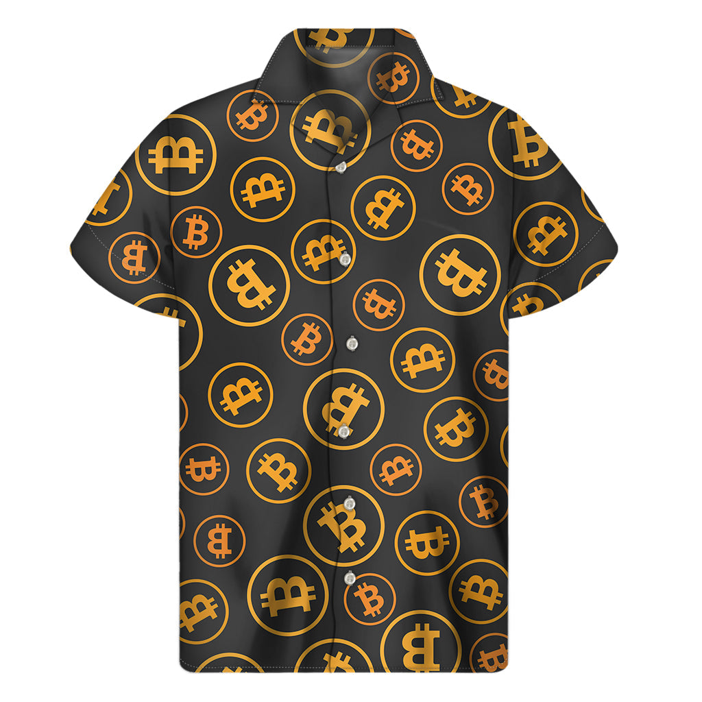 Bitcoin Cryptocurrency Pattern Hawaiian Short Sleeve Shirt - 1