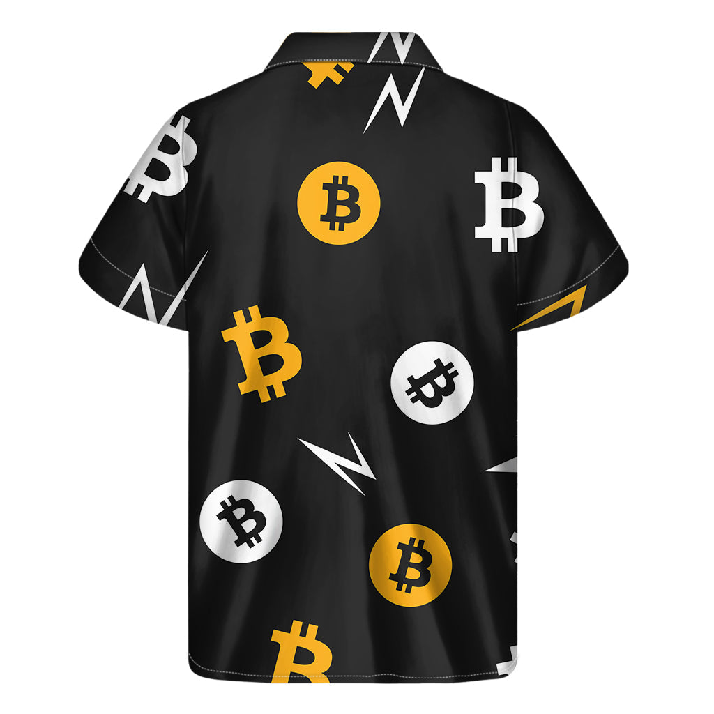 Bitcoin Symbol Pattern Hawaiian Short Sleeve Shirt for Men - 2