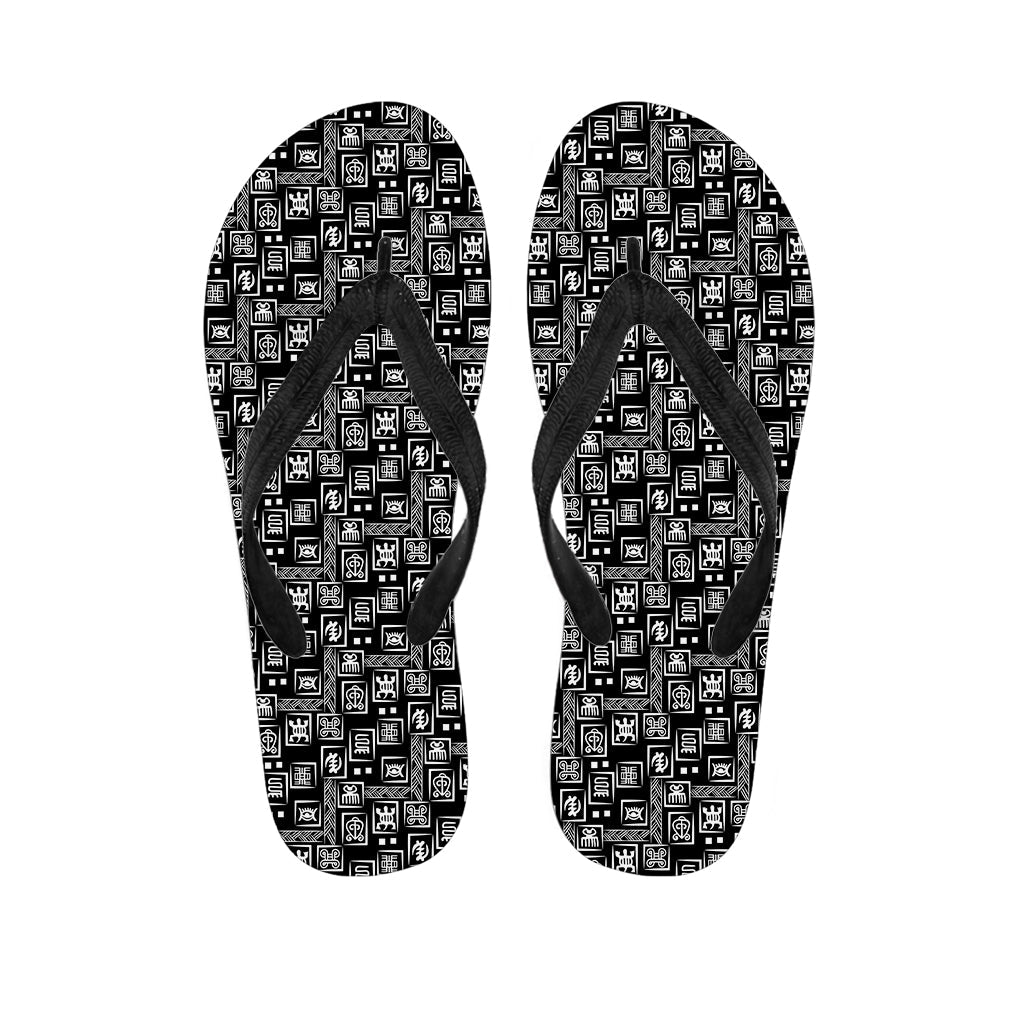 Adinkra Symbols Hawaiian Flip Flops: Embrace Island Vibes in Style - 1