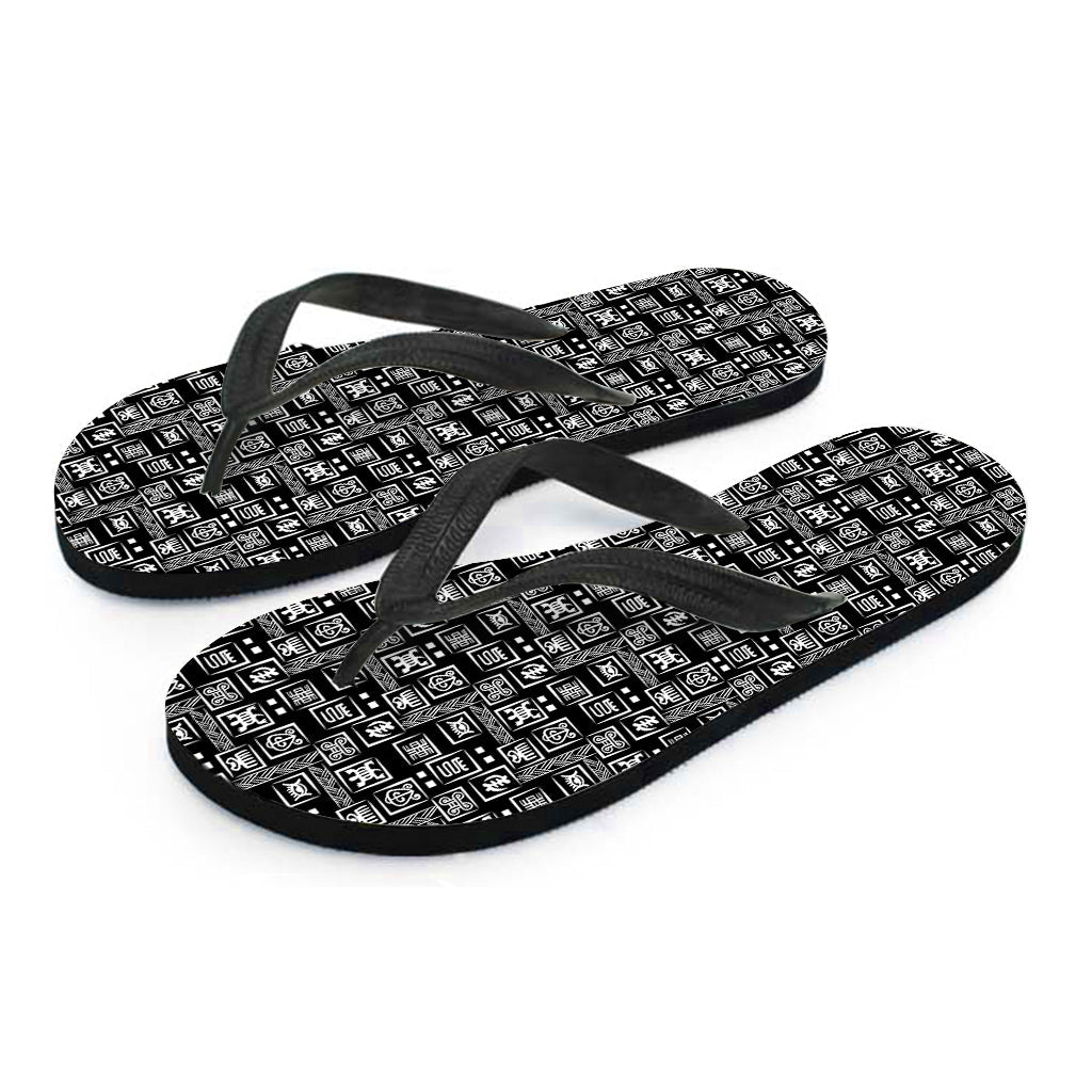 Adinkra Symbols Hawaiian Flip Flops: Embrace Island Vibes in Style - 2