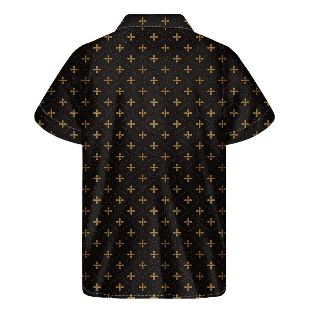 Black and Gold Hawaiian Orthodox Pattern Short Sleeve Shirt - 2