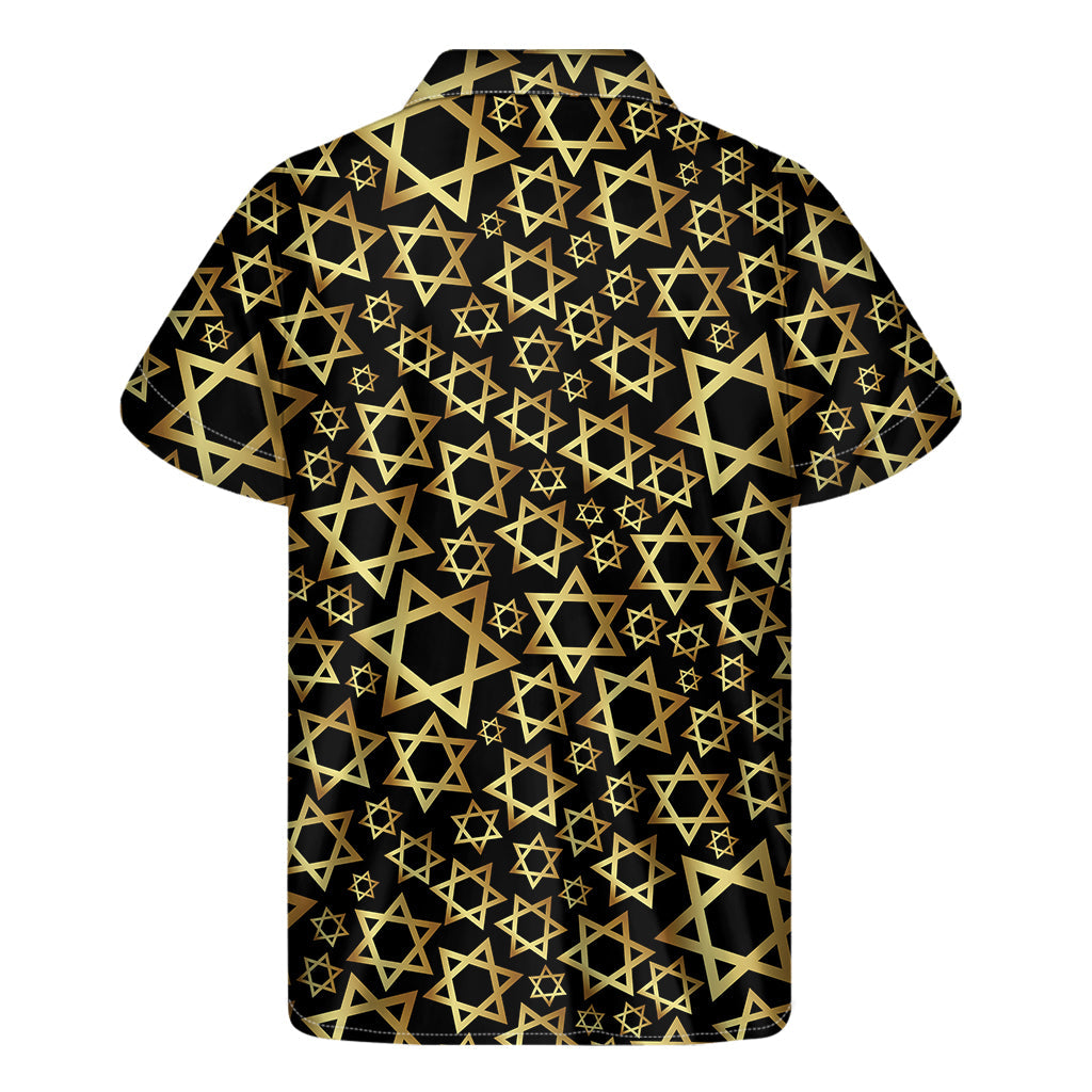 Black and Gold Star of David Hawaiian Aloha Shirt - 2