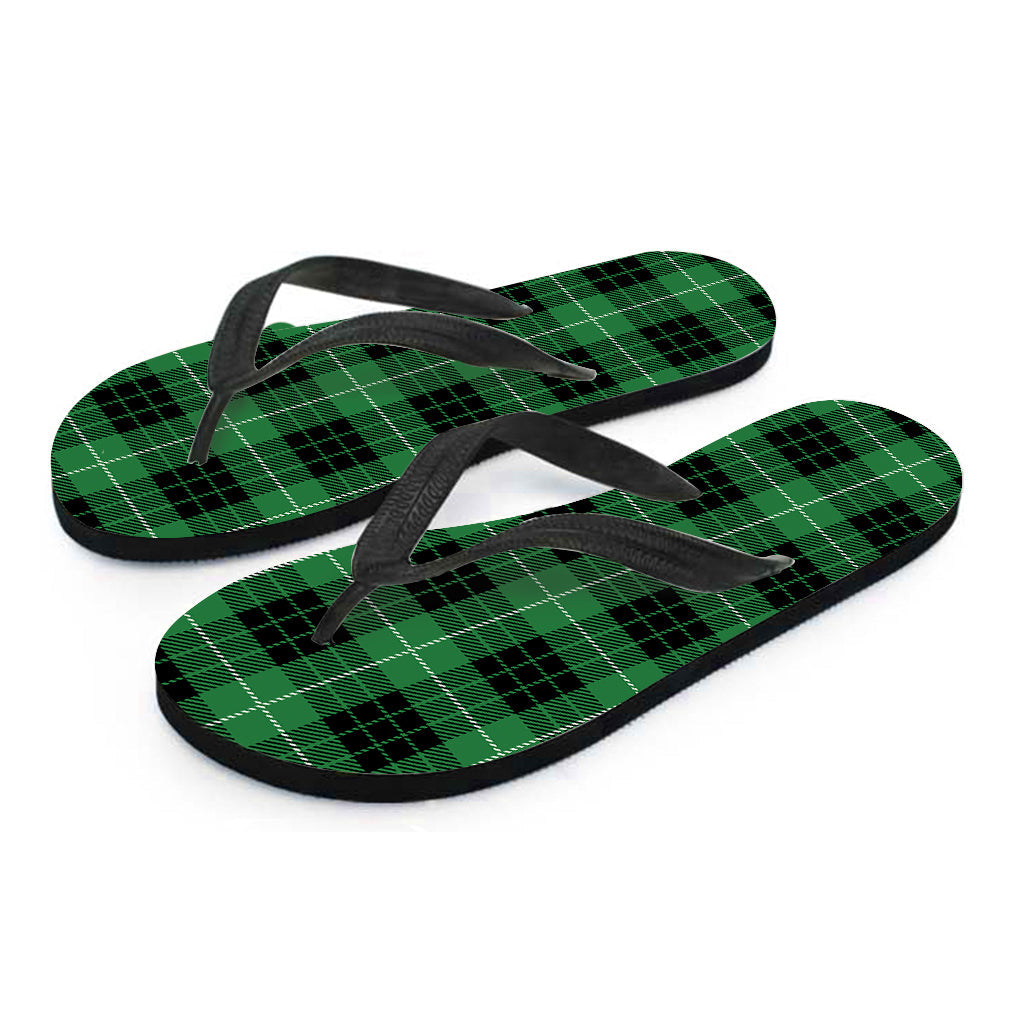 Black and Green Tartan Hawaiian Flip Flops: Perfect for Your Island Style Outfit - 2