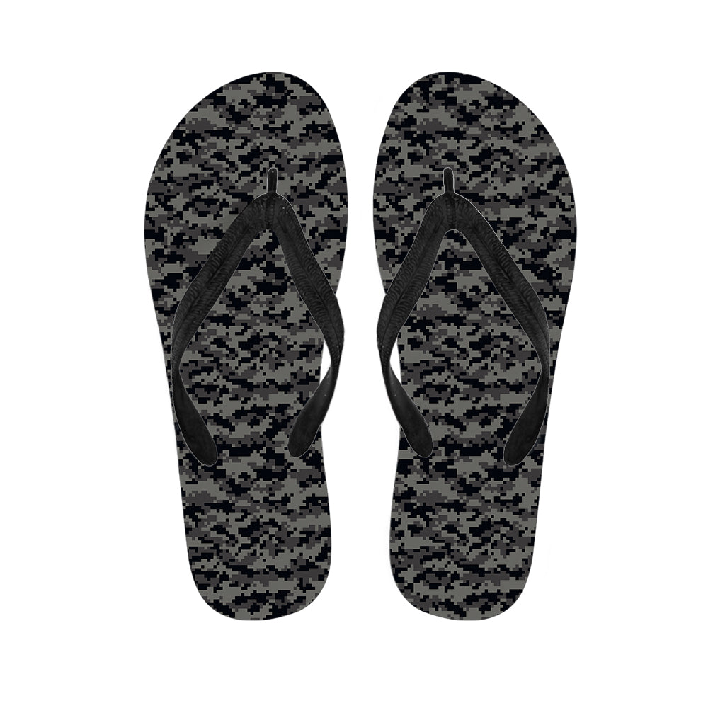 Black and Grey Digital Camo Hawaiian Flip Flops: The Ultimate Island Style - 1