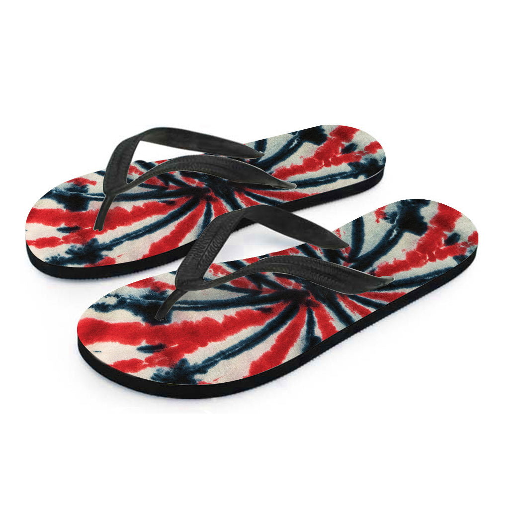 Black and Red Spider Tie-Dye Print Hawaiian Flip Flops: The Perfect Addition to Your Island Outfit - 1