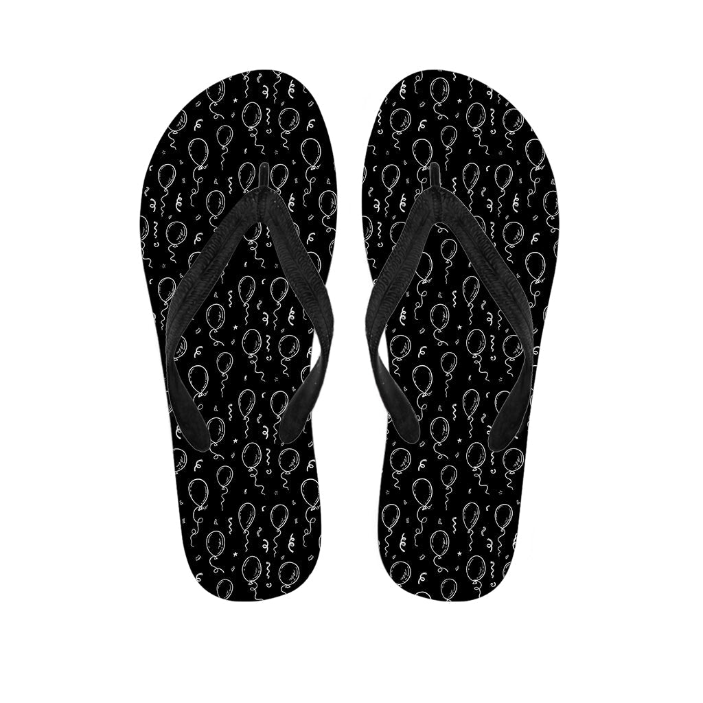 Black and White Balloon Pattern Hawaiian Flip Flops: Complete Your Island Outfit - 1