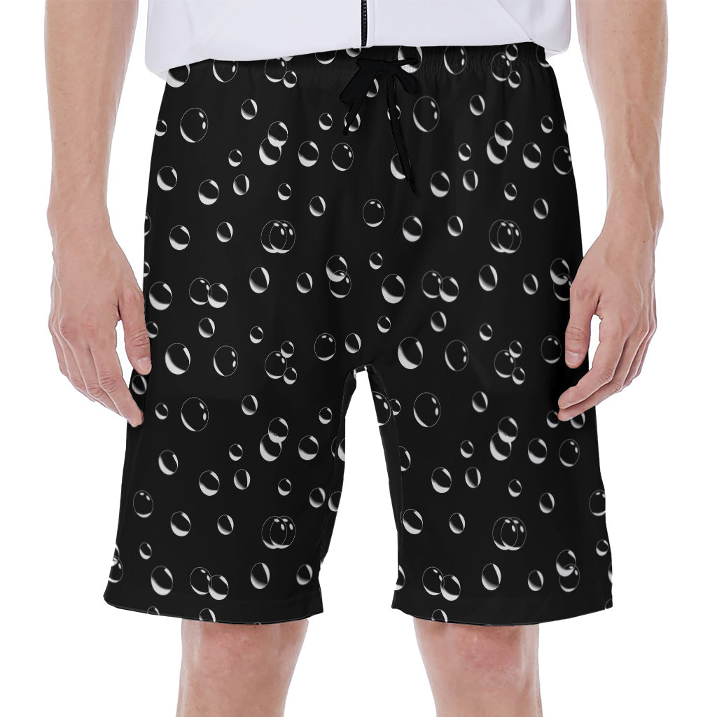 Black and White Bubble Pattern Hawaiian Men's Beach Shorts - 1