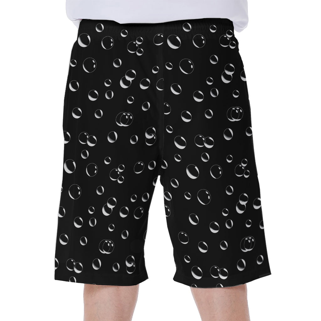 Black and White Bubble Pattern Hawaiian Men's Beach Shorts - 1