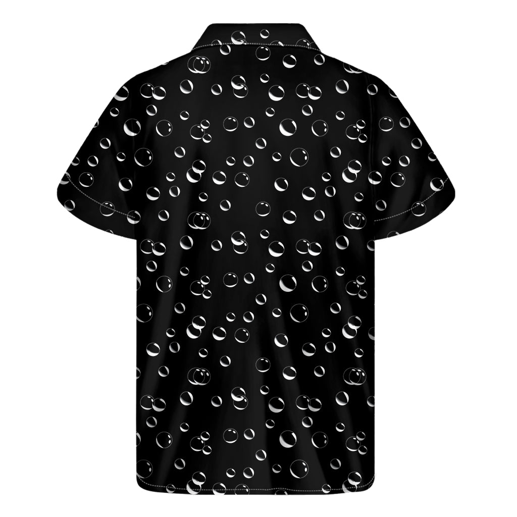 Black and White Bubble Pattern Hawaiian Short Sleeve Shirt - 2