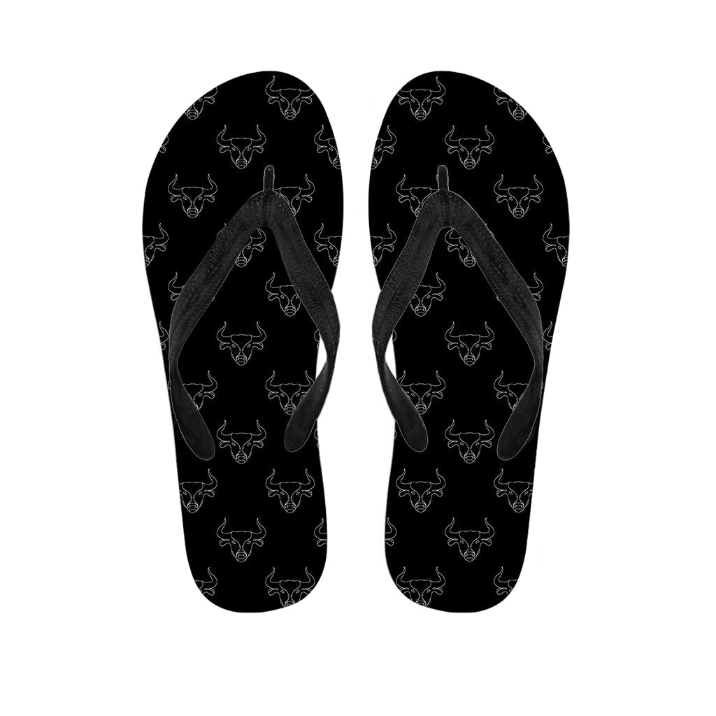 Black and White Bull Pattern Hawaiian Flip Flops: The Perfect Addition to Your Tropical Outfit - 1