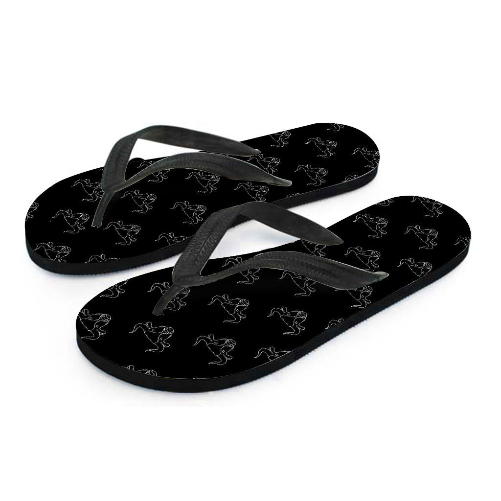 Black and White Bull Pattern Hawaiian Flip Flops: The Perfect Addition to Your Tropical Outfit - 2