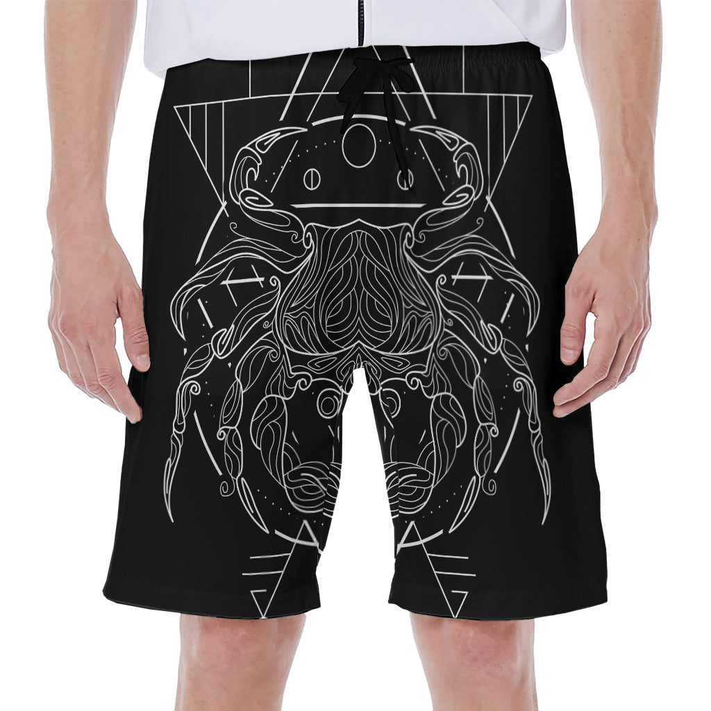 Black and White Cancer Sign Print Men's Hawaiian Beach Shorts - 1