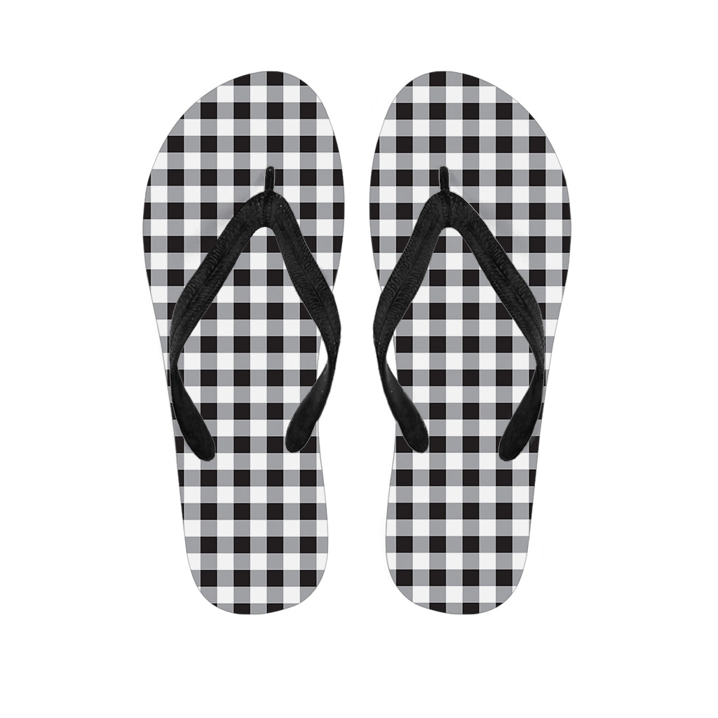 Black and White Check Pattern Hawaiian Flip Flops: Complete Your Island Outfit - 1