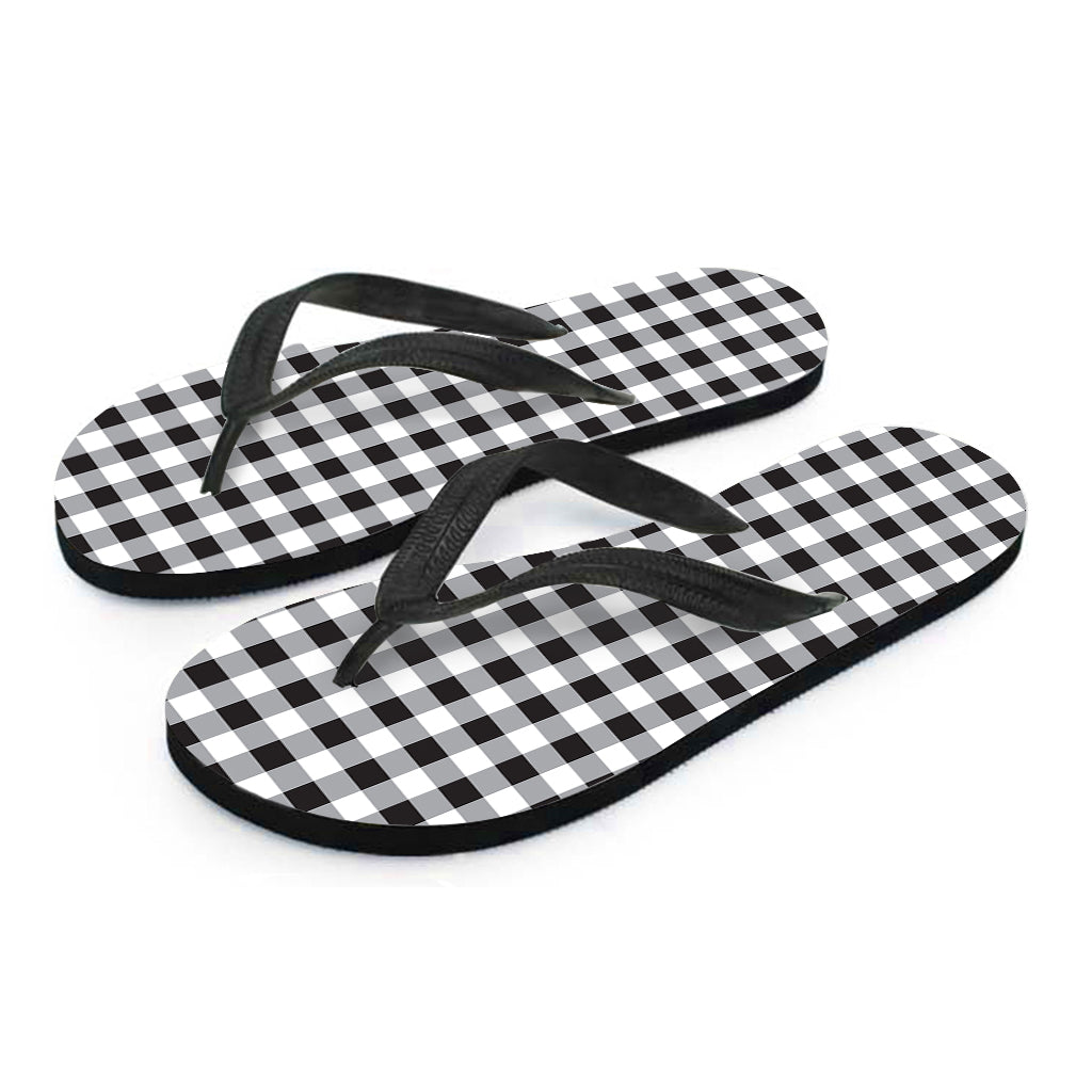 Black and White Check Pattern Hawaiian Flip Flops: Complete Your Island Outfit - 2