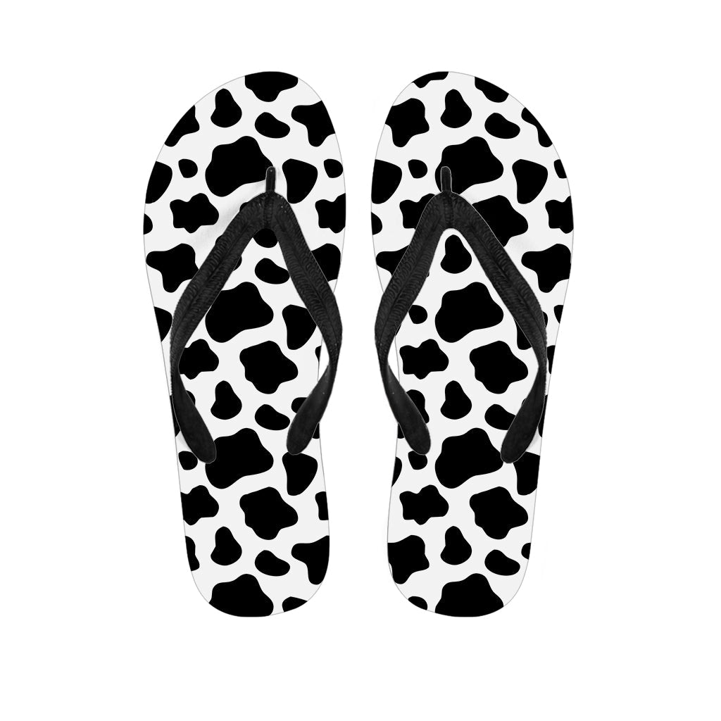 Black and White Cow Print Hawaiian Flip Flops: Step Out in Island Style - 1