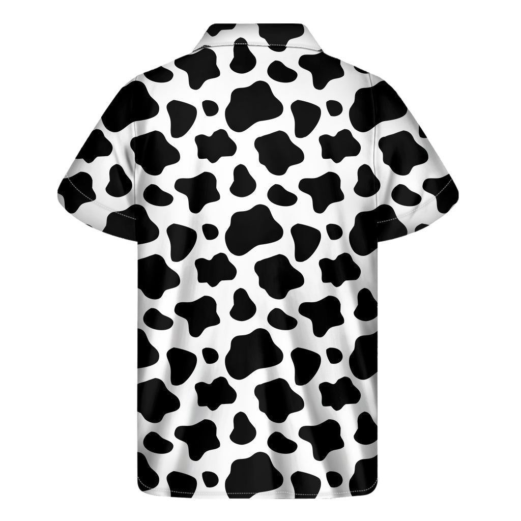 Black and White Cow Print Hawaiian Shirt for Men - 2